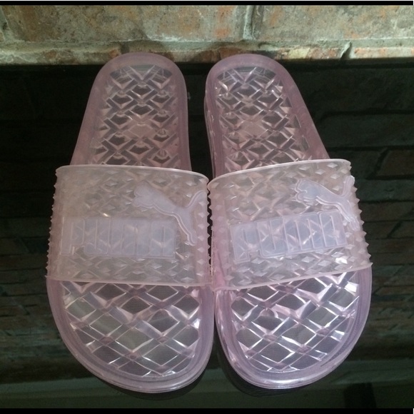 Puma FENTY Rihanna Pink Jelly Slides New In Box - Picture 2 of 6